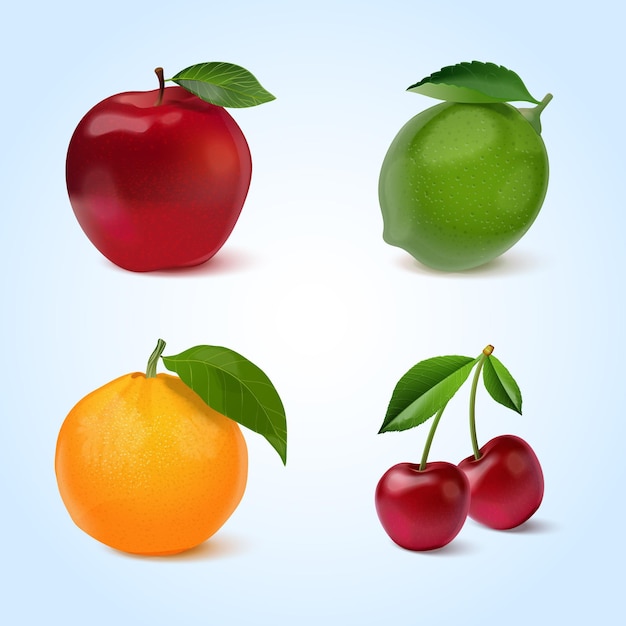 Free vector realistic fruits collection