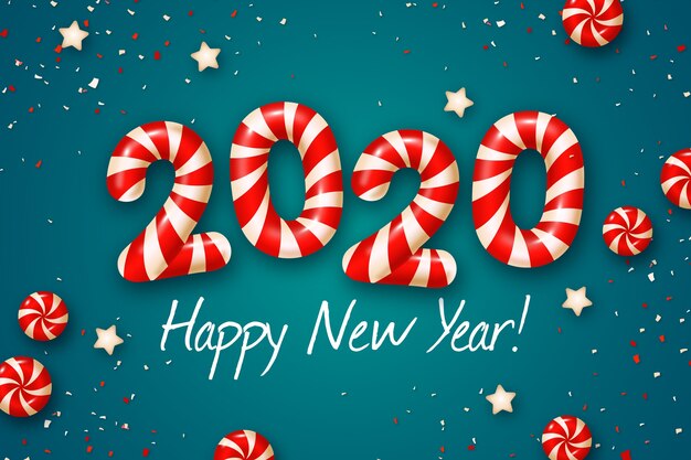 Free Vector realistic funny new year 2020 background