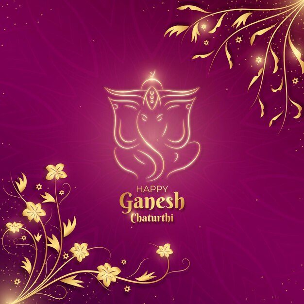 Realistic ganesh chaturthi concept