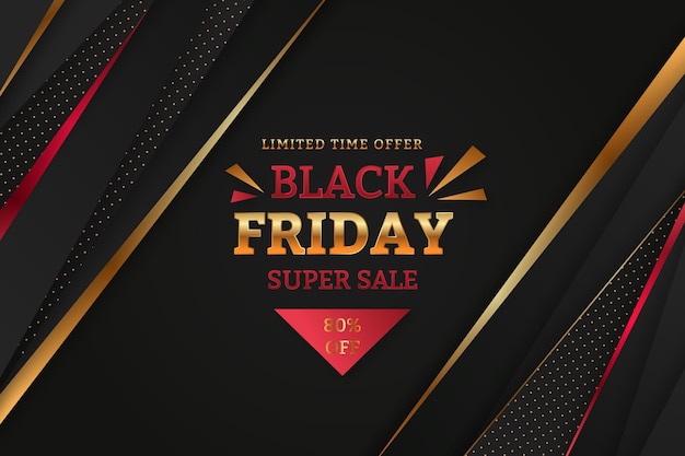 Realistic geometric black friday background