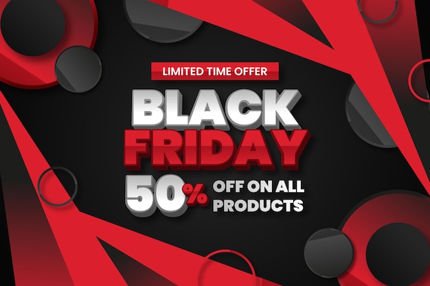 Realistic geometric black friday background