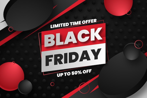 Realistic geometric black friday background