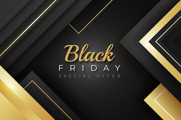 Realistic geometric black friday background