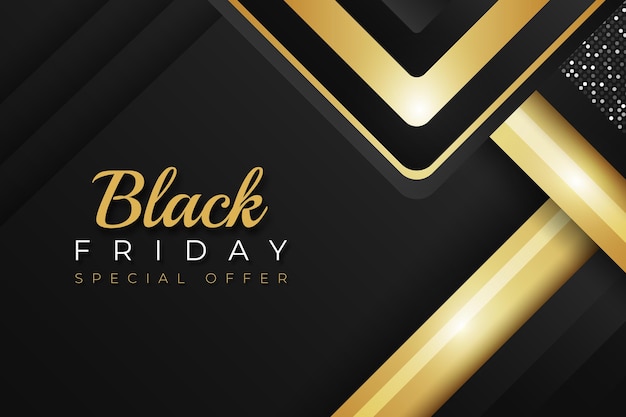 Realistic geometric black friday background