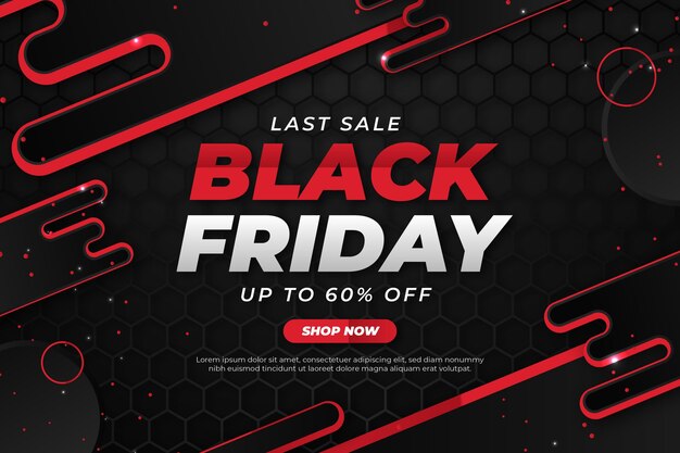 Realistic geometric black friday background