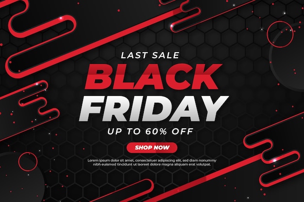 Realistic geometric black friday background