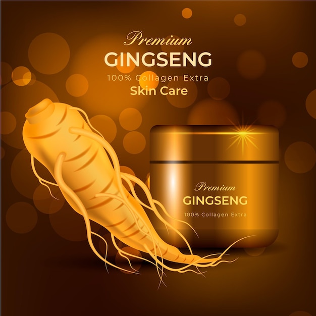 Realistic ginseng ad concept