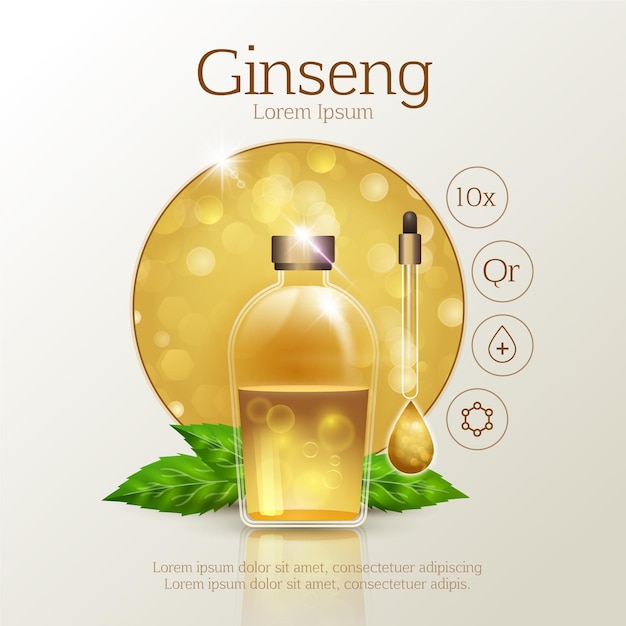 Free Vector realistic ginseng ad