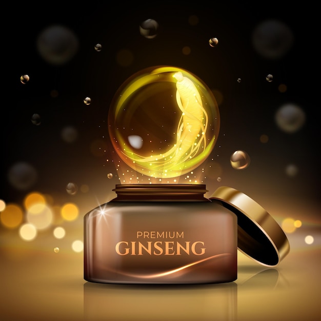 Free Vector realistic ginseng ad