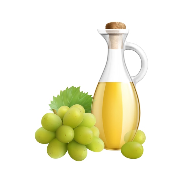 Free Vector realistic glass jar of grape seed food oil vector illustration