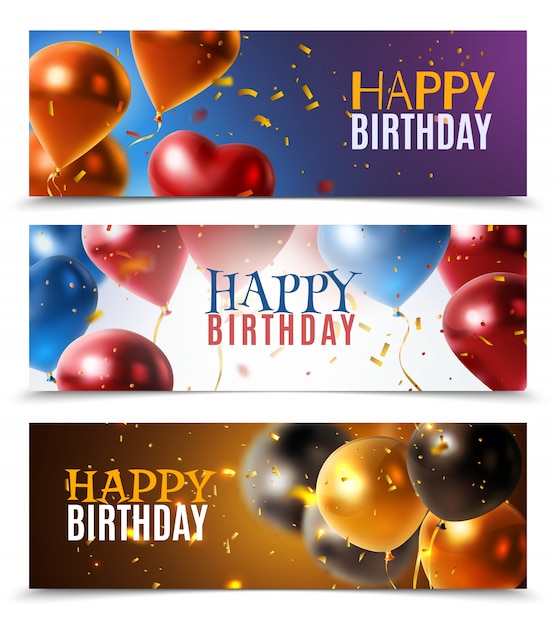 Free vector realistic glossy banners