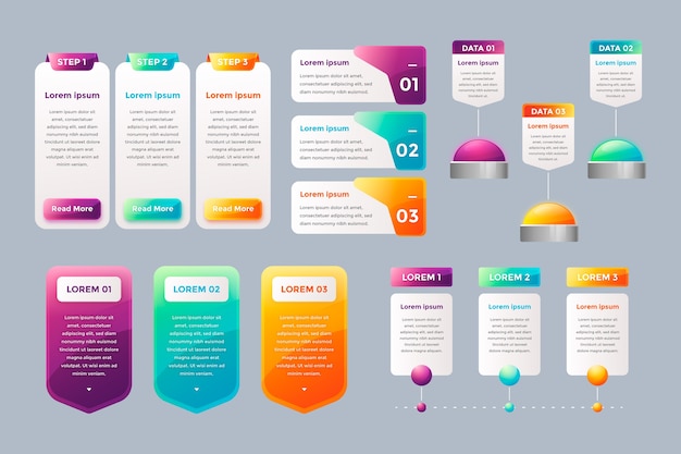 Realistic glossy infographic elements