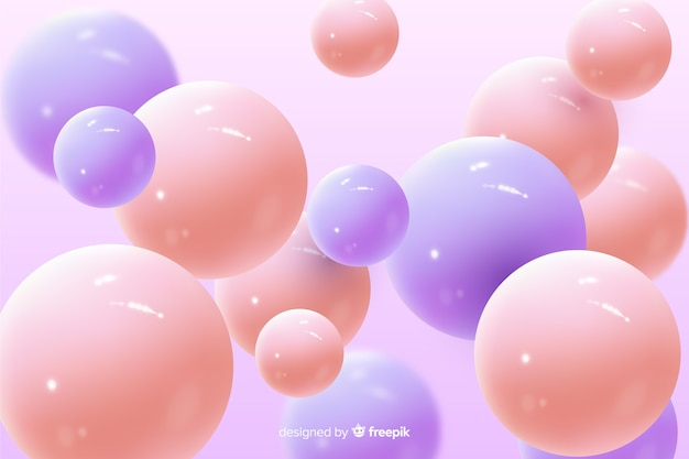 Realistic glossy plastic balls background