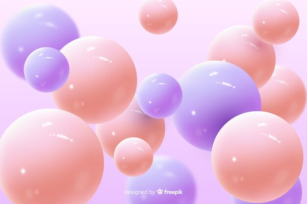 Realistic glossy plastic balls background