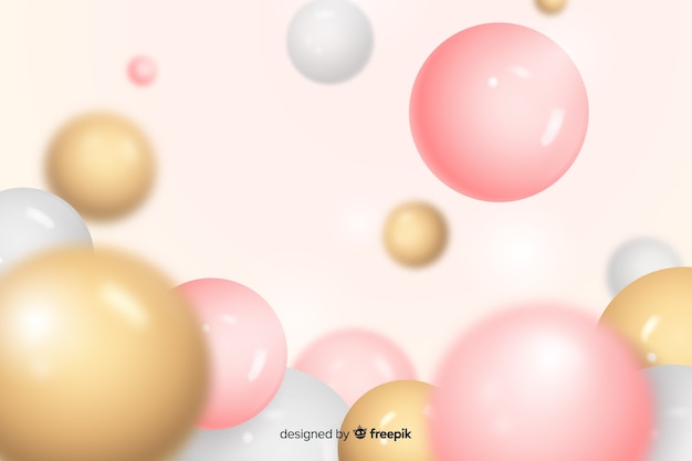 Realistic glossy plastic spheres background