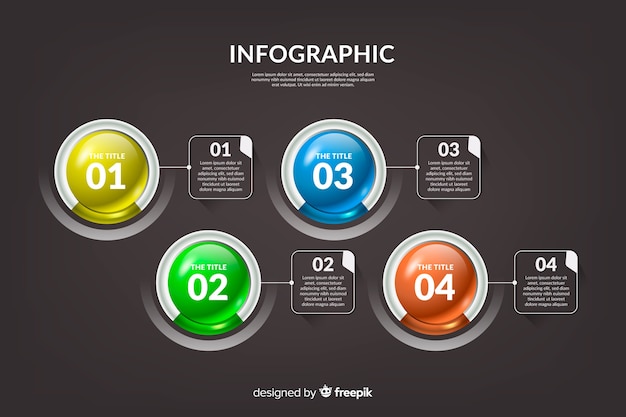 Realistic glossy timeline infographic