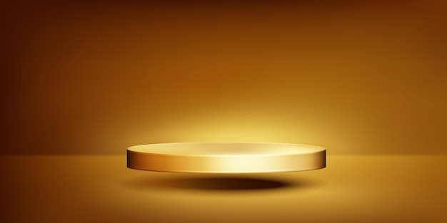 Free Vector realistic gold podium background