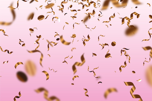 Free Vector realistic golden blurred confetti background