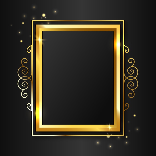 Realistic golden frame design