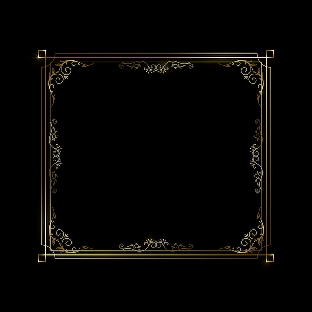 Realistic golden frame design