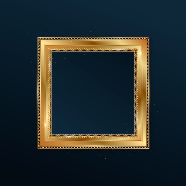 Realistic golden frame design