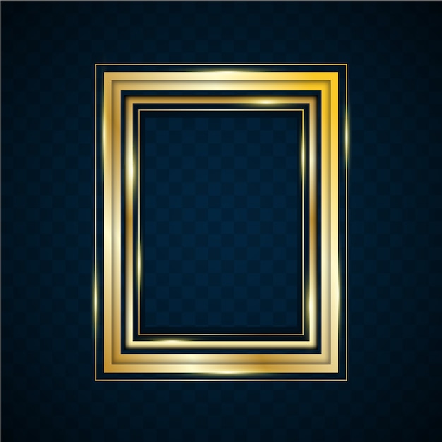 Realistic golden frame template