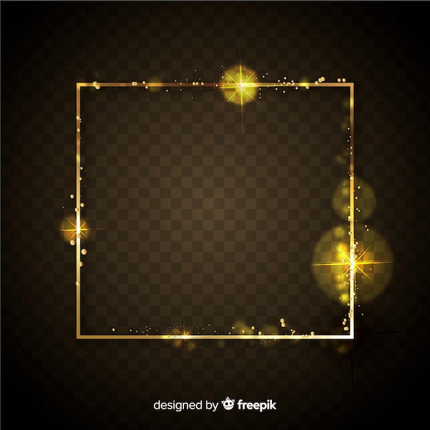 Free Vector realistic golden frame