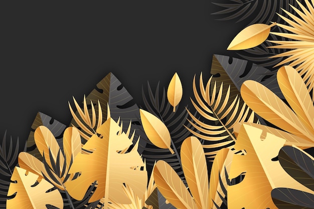 Free Vector realistic golden leaves background