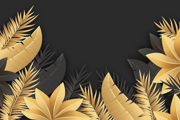 Realistic golden leaves background