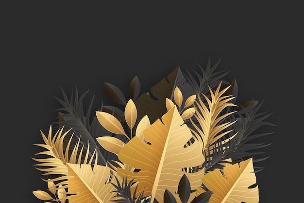 Free Vector realistic golden leaves background