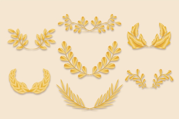 Realistic golden leaves frame