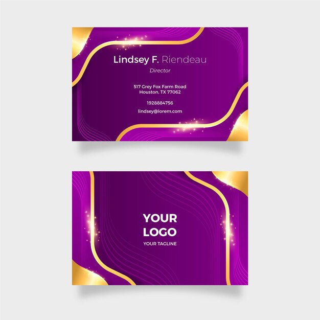 Realistic golden luxury business cards