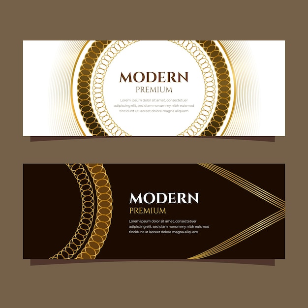 Realistic golden luxury vertical banners set