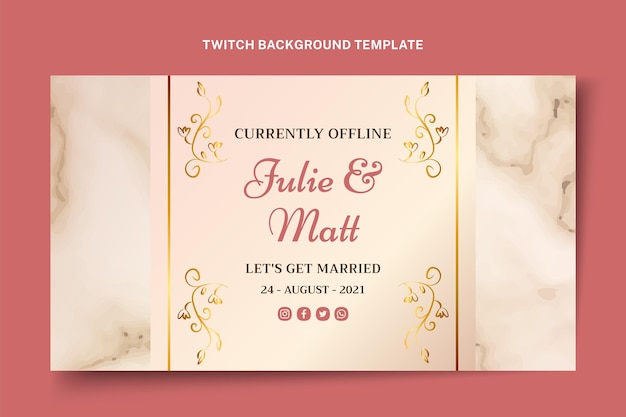 Realistic golden wedding twitch background