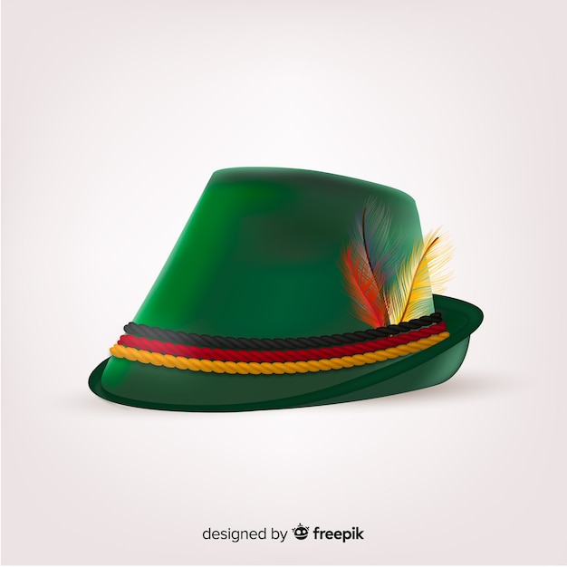 Free Vector realistic green decorative oktoberfest hat