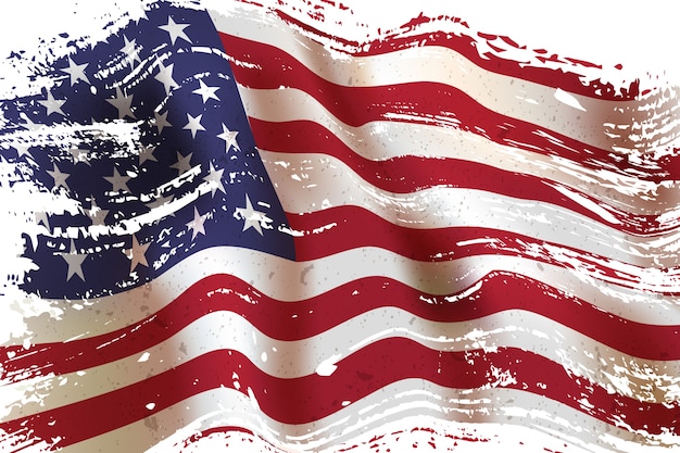 Realistic grunge american flag