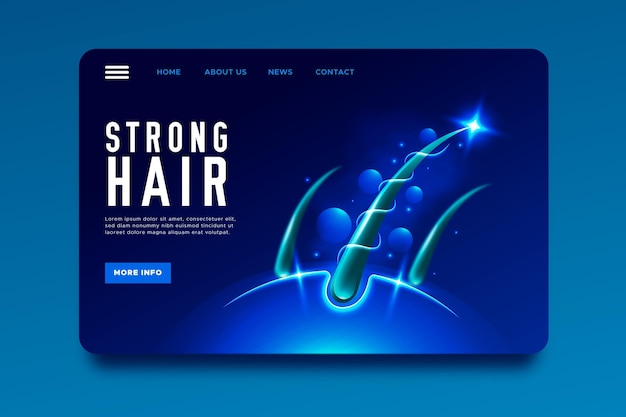 Realistic hair loss treatment landing page