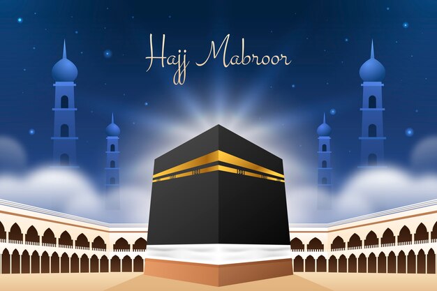 Realistic hajj event background