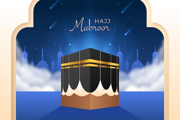 Realistic hajj event nighttime background