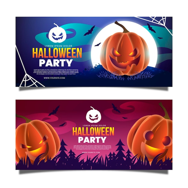 Realistic halloween banners