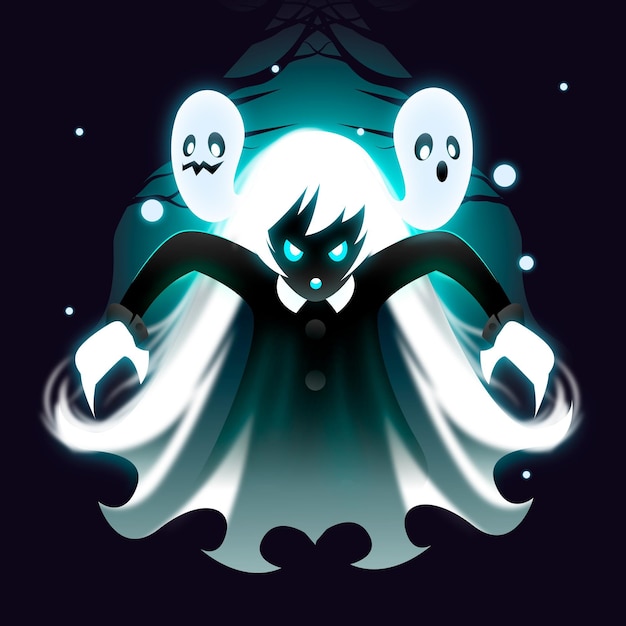 Free Vector realistic halloween ghost illustration