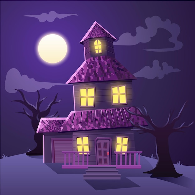 Free vector realistic halloween house