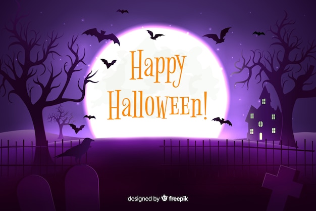 Realistic halloween nigh time background