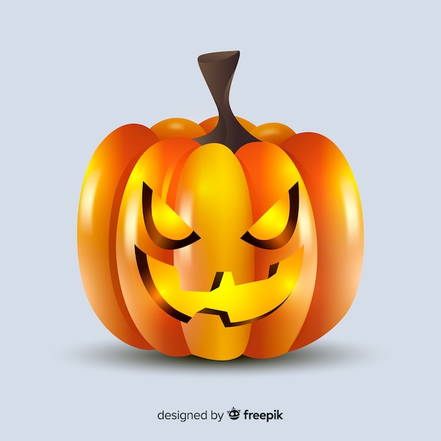 Realistic halloween pumpkin close-up