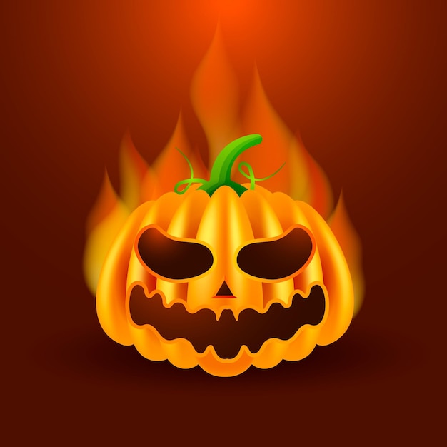 Free Vector realistic halloween pumpkin illustration