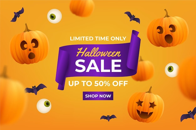 Realistic halloween sale illustration