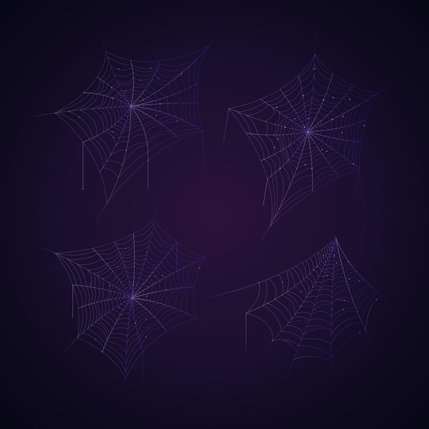 Free vector realistic halloween spider webs collection