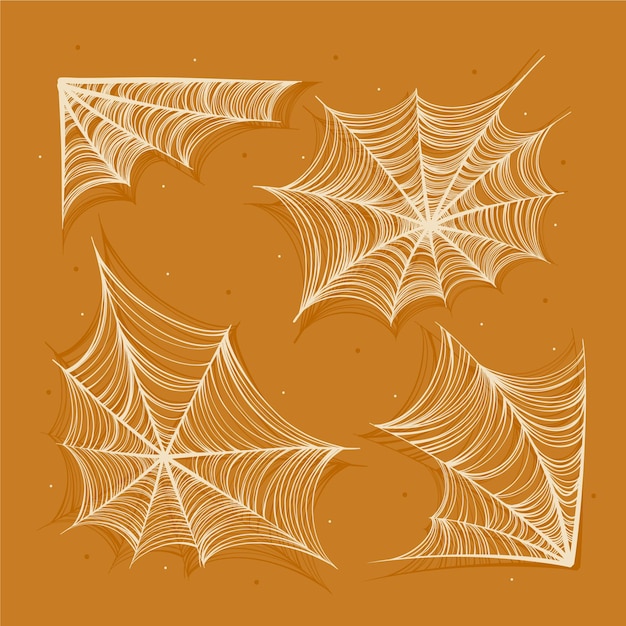 Free Vector realistic halloween spider webs collection