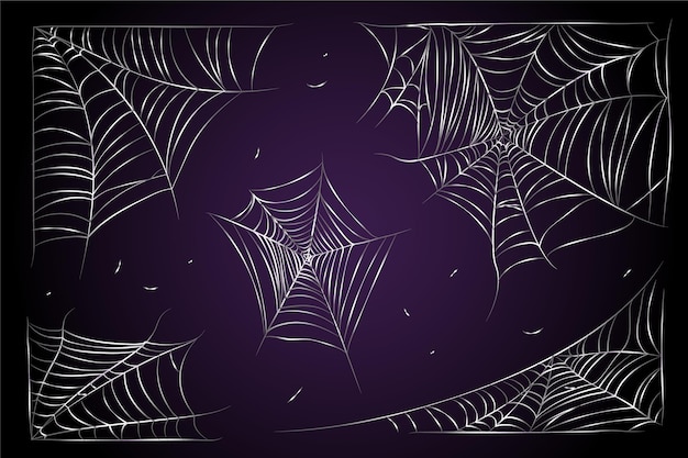 Free Vector realistic halloween spider webs collection