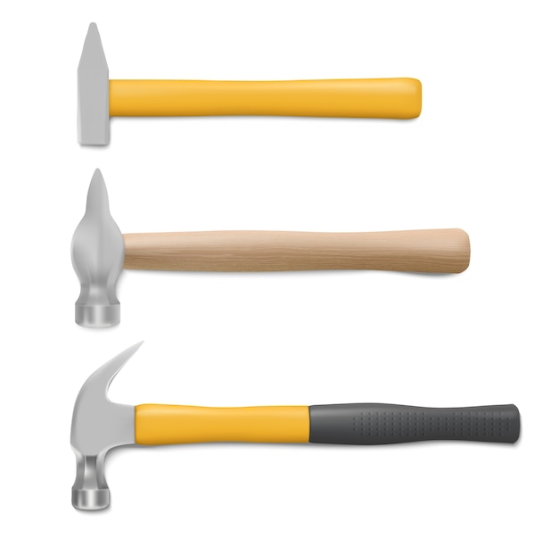 Free Vector realistic hammer collection